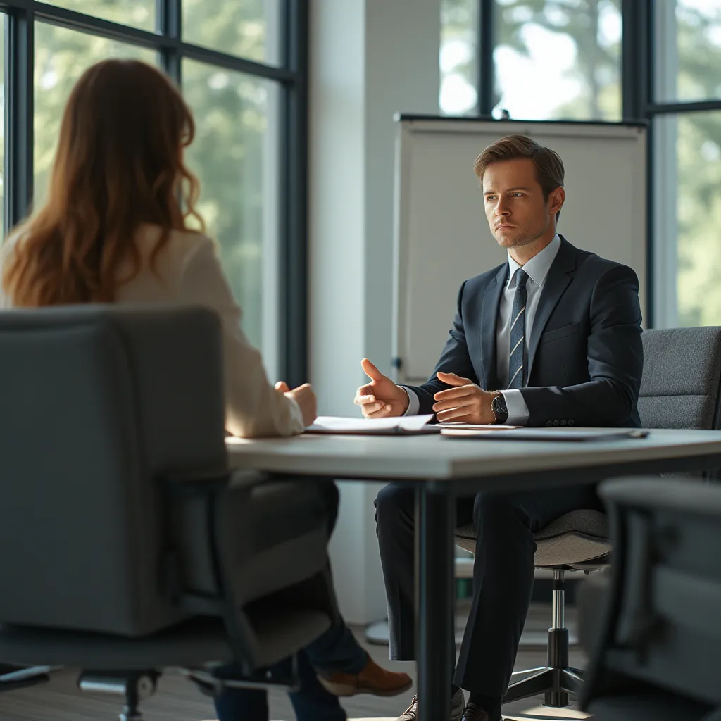 Professional woman presenting business plan to group